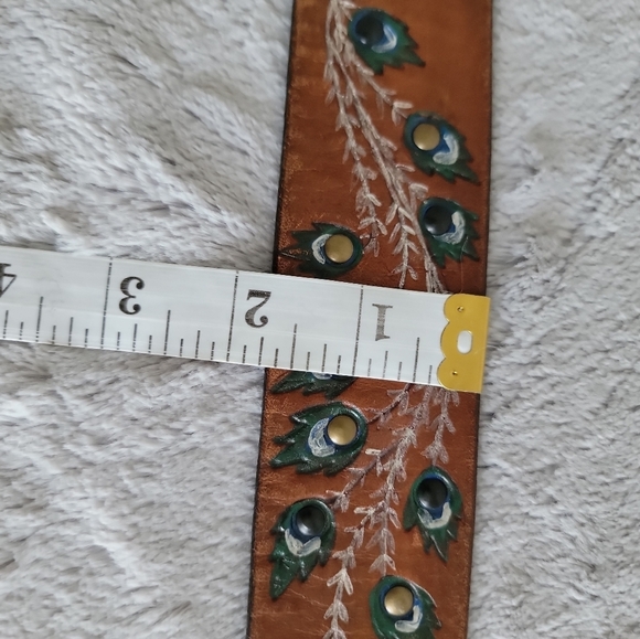 STOWE PROVISIONS TX  Hand Tooled Leather Belt size 30 - Picture 9 of 9